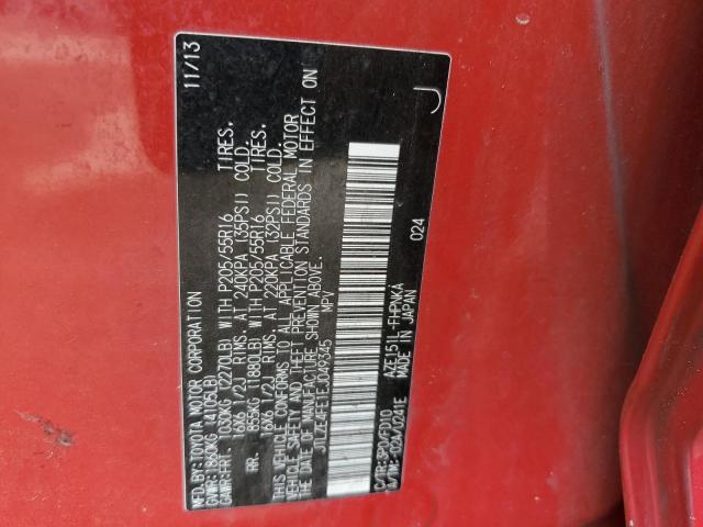 JTLZE4FE1EJ049345 - 2014 TOYOTA SCION XB 红色 照片 12