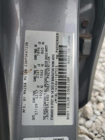 JM1BL1H38A1187553 - 2010 MAZDA SPEED 3 SILVER photo 12