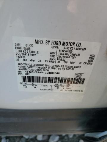 1FM5K8AW1LGB83806 - 2020 FORD EXPLORER POLICE INTERCEPTOR 白色 照片 13