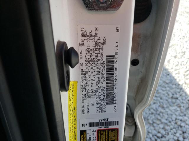 5TFJU4GN5DX045854 - 2013 TOYOTA TACOMA DOUBLE CAB PRERUNNER WHITE photo 12
