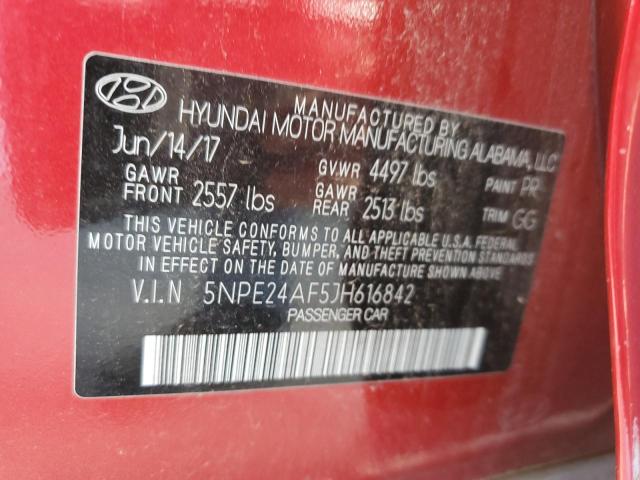 5NPE24AF5JH616842 - 2018 HYUNDAI SONATA SE MAROON photo 12