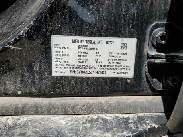5YJSA1E58NF473024 - 2022 TESLA MODEL S Qara foto 12