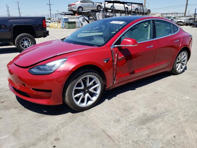 5YJ3E1EB1JF100691 - 2018 TESLA MODEL 3 RED photo 1