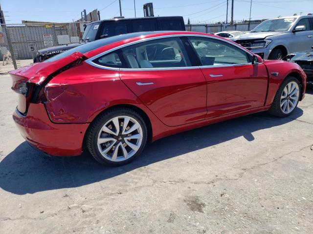 5YJ3E1EB1JF100691 - 2018 TESLA MODEL 3 RED photo 3