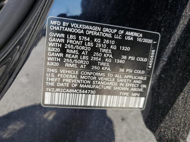 1V2JR2CA8MC544730 - 2021 VOLKSWAGEN ATLAS SE Negro foto 14