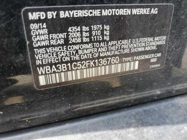 WBA3B1C52FK136760 - 2015 BMW 320 I BLACK photo 13