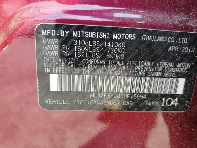 ML32F3FJ8KHF15654 - 2019 MITSUBISHI MIRAGE G4 ES PURPLE photo 13