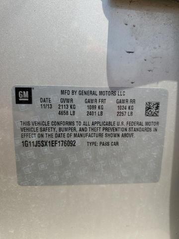 1G11J5SX1EF176092 - 2014 CHEVROLET MALIBU LTZ 棕色 照片 12