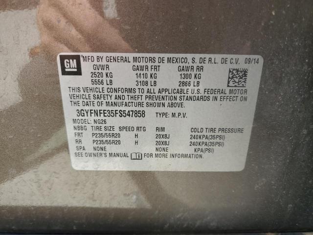 3GYFNFE35FS547858 - 2015 CADILLAC SRX PERFORMANCE COLLECTION BROWN photo 13