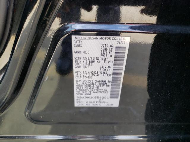 5N1AR2MMXEC684091 - 2014 NISSAN PATHFINDER S BLACK photo 12