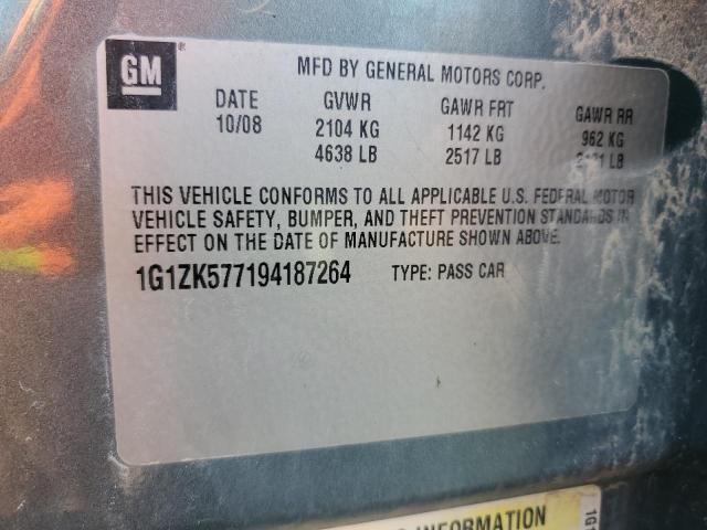 1G1ZK577194187264 - 2009 CHEVROLET MALIBU LTZ 青色 照片 12