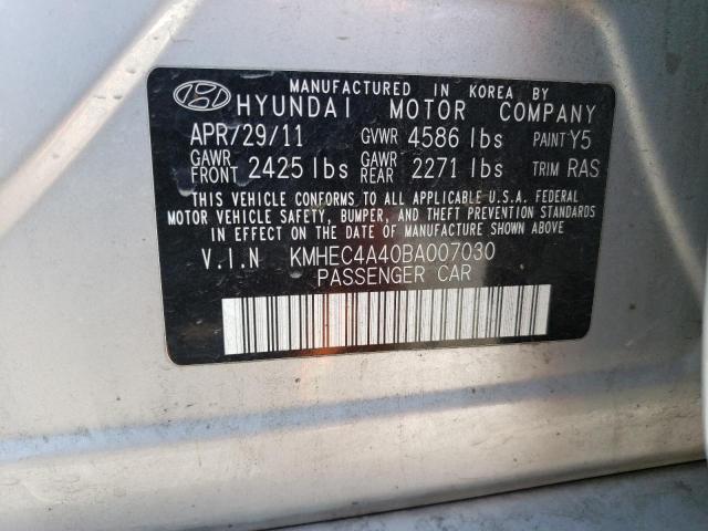 KMHEC4A40BA007030 - 2011 HYUNDAI SONATA HYBRID SILVER photo 13