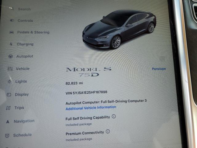 5YJSA1E25HF187898 - 2017 TESLA MODEL S 灰色 照片 9