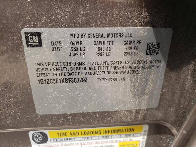 1G1ZC5E1XBF303292 - 2011 CHEVROLET MALIBU 1LT TAN photo 12