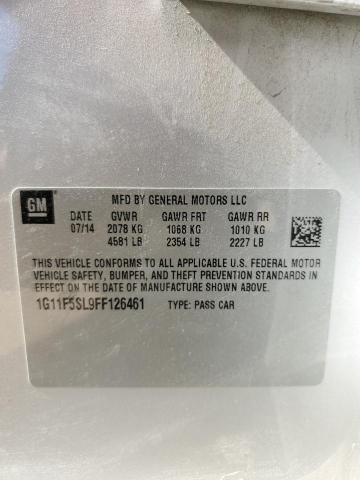1G11F5SL9FF126461 - 2015 CHEVROLET MALIBU LTZ ვერცხლისფერი ფოტო 12