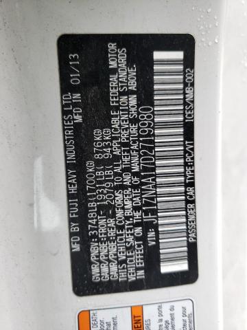 JF1ZNAA17D2719980 - 2013 TOYOTA SCION FR-S თეთრი ფოტო 12