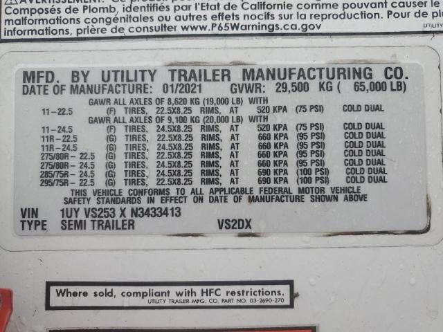 1UYVS253XN3433413 - 2022 UTILITY TRAILER Ağ foto 10
