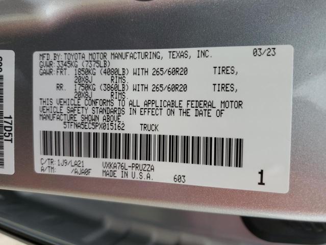 5TFNA5EC5PX015162 - 2023 TOYOTA TUNDRA CREWMAX PLATINUM Gümüş foto 12