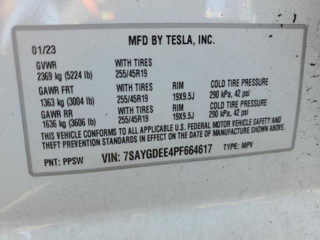 7SAYGDEE4PF664617 - 2023 TESLA MODEL Y Սպիտակ լուսանկար 12