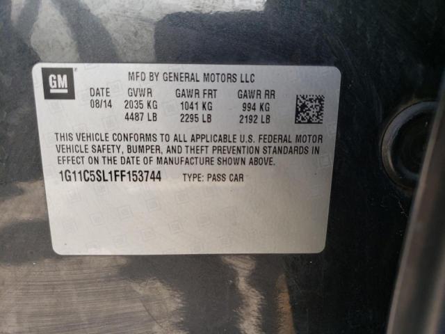 1G11C5SL1FF153744 - 2015 CHEVROLET MALIBU LT1 1LT GRAY photo 12