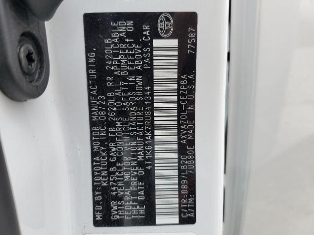 4T1K61AK7RU841344 - 2024 TOYOTA CAMRY XSE أبيض صورة 13