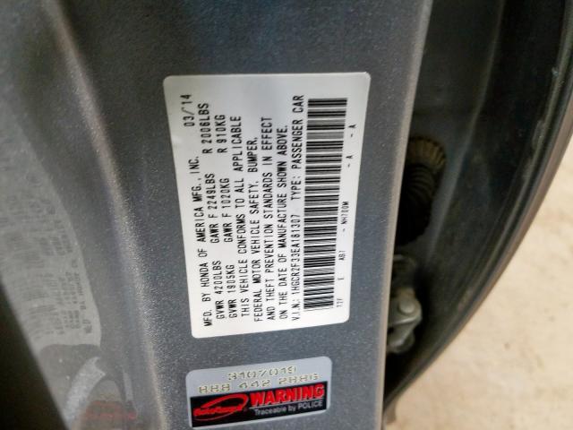 1HGCR2F33EA181307 - 2014 HONDA ACCORD LX  photo 10