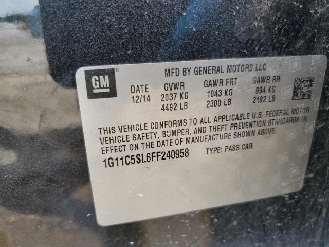 1G11C5SL6FF240958 - 2015 CHEVROLET MALIBU 1LT BLACK photo 12