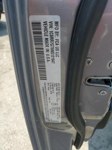 1C6RR7GT6NS121947 - 2022 RAM 1500 CLASS SLT Plata foto 12