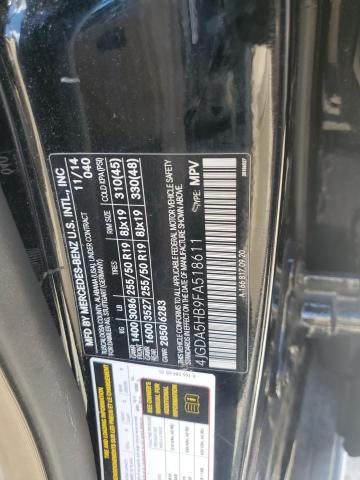 4JGDA5HB9FA518611 - 2015 MERCEDES-BENZ ML 350 4MATIC BLACK photo 13