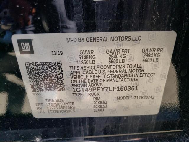 1GT49PEY7LF160361 - 2020 GMC SIERRA K2500 AT4 BLACK photo 12