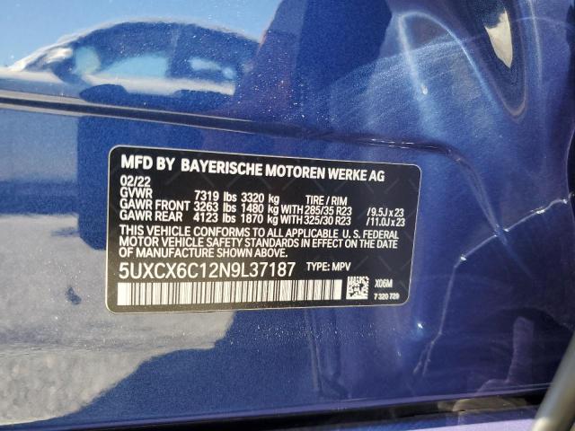 5UXCX6C12N9L37187 - 2022 BMW X7 ALPINA XB7 BLUE photo 13