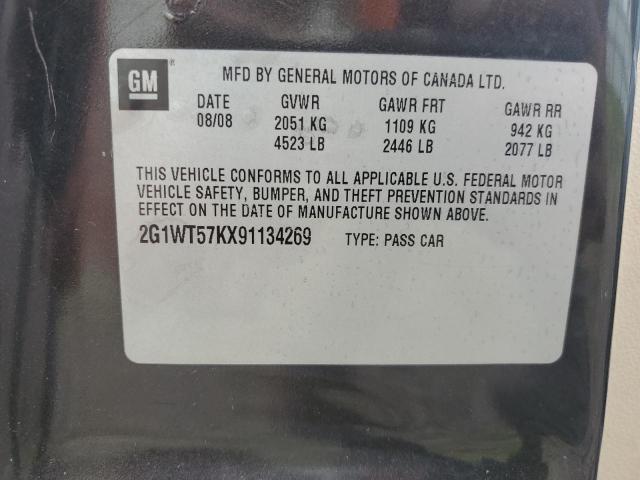 2G1WT57KX91134269 - 2009 CHEVROLET IMPALA 1LT CHARCOAL photo 12