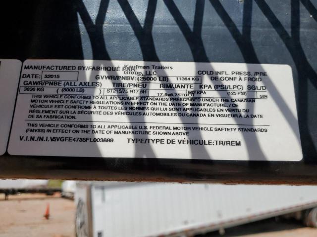 5VGFE4735FL003889 - 2015 KAUFMAN CARHAULER BLACK photo 10