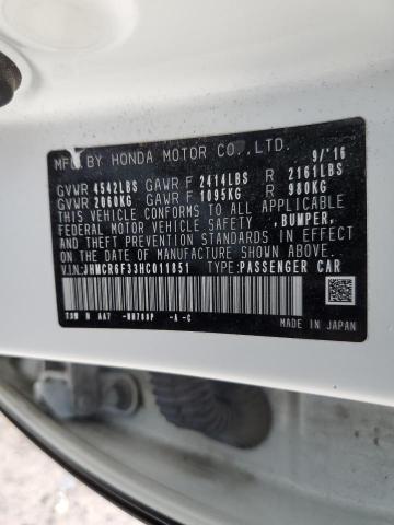 JHMCR6F33HC011851 - 2017 HONDA ACCORD HYBRID WHITE photo 13