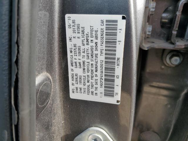 1HGCP2F41AA145012 - 2010 HONDA ACCORD LXP GRAY photo 12