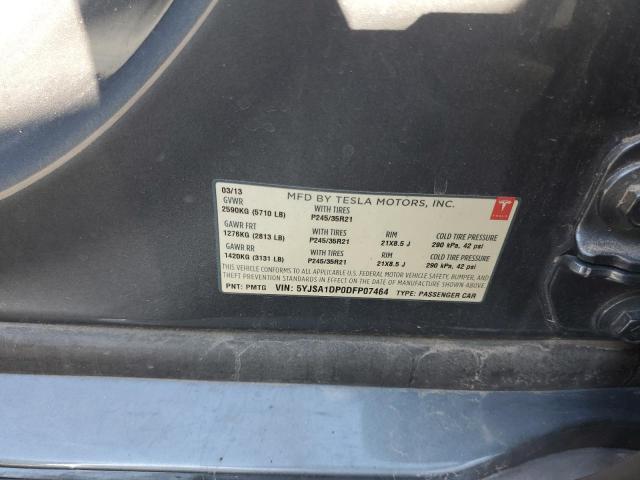 5YJSA1DP0DFP07464 - 2013 TESLA MODEL S BLUE photo 13