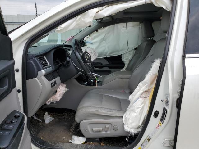 5TDKKRFH3ES028884 - 2014 TOYOTA HIGHLANDER XLE WHITE photo 7