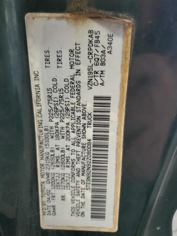 5TESN92N92Z080084 - 2002 TOYOTA TACOMA XTRACAB PRERUNNER მწვანე ფოტო 13