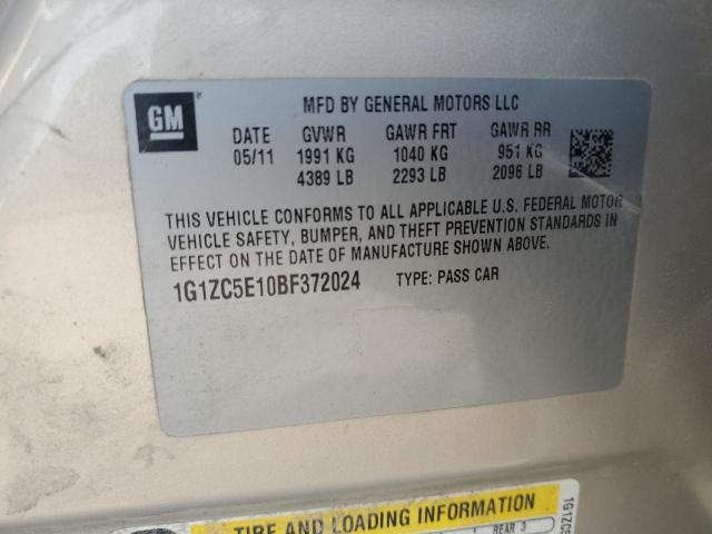 1G1ZC5E10BF372024 - 2011 CHEVROLET MALIBU 1LT Brązowy zdjęcie 12