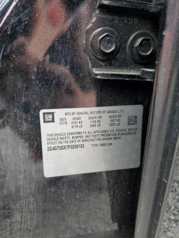 2G4GT5GX7F9296103 - 2015 BUICK REGAL GS BLACK photo 12