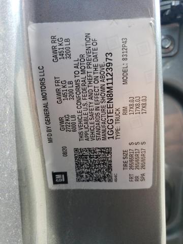 1GCGTEEN8M1123973 - 2021 CHEVROLET COLORADO ZR2 GRAY photo 12