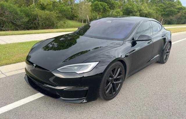 5YJSA1E57NF478070 - 2022 TESLA MODEL S Чорний фото 2