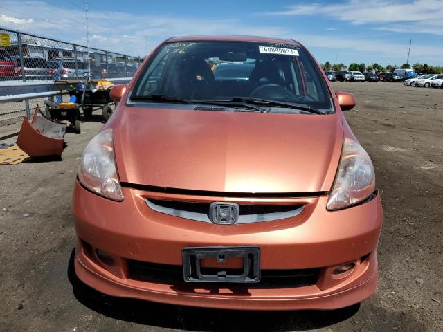 JHMGD38628S073446 - 2008 HONDA FIT SPORT ORANGE photo 5