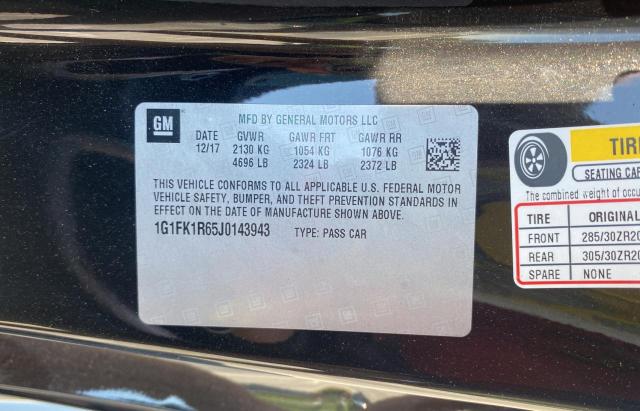 1G1FK1R65J0143943 - 2018 CHEVROLET CAMARO ZL1 黑色 照片 10