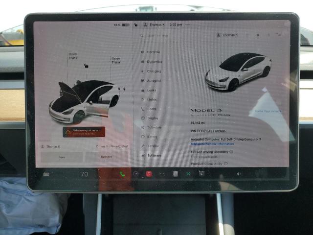 5YJ3E1EA1LF612686 - 2020 TESLA MODEL 3 თეთრი ფოტო 9