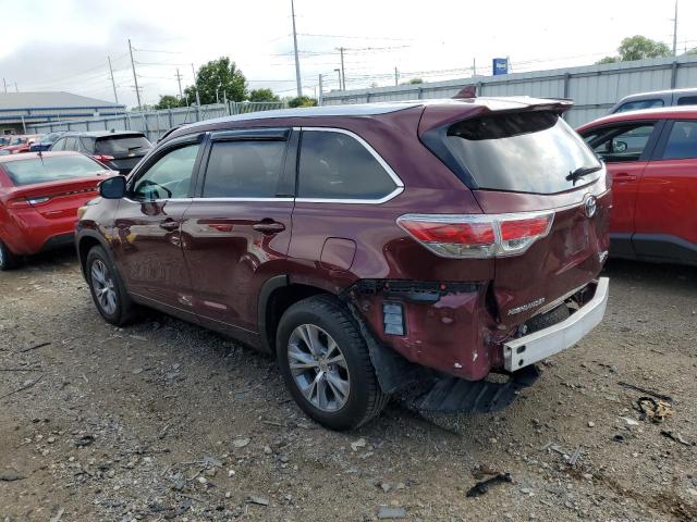 5TDJKRFH3FS123135 - 2015 TOYOTA HIGHLANDER XLE Bordo foto 2
