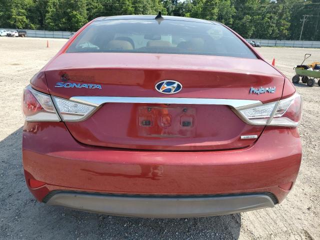 KMHEC4A47DA050993 - 2013 HYUNDAI SONATA HYBRID RED photo 6