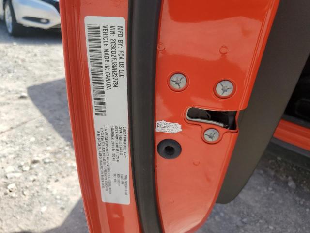 2C3CDZFJ8NH237784 - 2022 DODGE CHALLENGER R/T SCAT PACK ORANGE photo 12