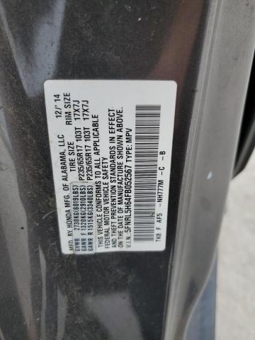 5FNRL5H64FB052567 - 2015 HONDA ODYSSEY EXL GRAY photo 13
