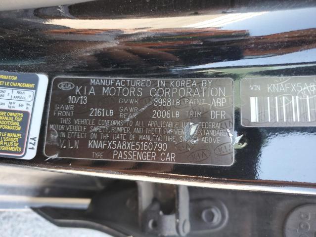 KNAFX5A8XE5160790 - 2014 KIA FORTE EX BLACK photo 13